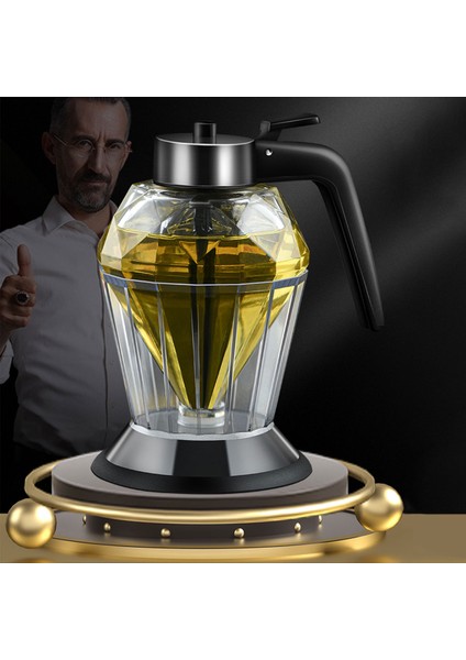 Temizle 200 ml Bal Dağıtıcı Standı ile Elmas Şekilli Cam Saklama Kabı Şeffaf Konteyner Çok Yağ Şişesi Mutfak Aksesuarları (Yurt Dışından)