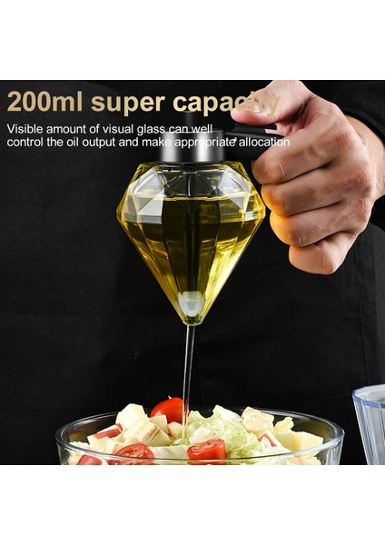 Temizle 200 ml Bal Dağıtıcı Standı ile Elmas Şekilli Cam Saklama Kabı Şeffaf Konteyner Çok Yağ Şişesi Mutfak Aksesuarları (Yurt Dışından)