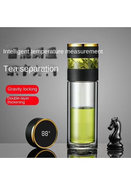 Cam-Gun Gri 401-500ML Çay Demlik Termos Sıcaklık LED Ekran 450ML Yalıtımlı Bardak Paslanmaz Çelik Tumbler Termos Seyahat Kahve Kupa (Yurt Dışından)
