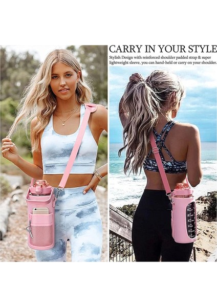 Siyah Metal Toka 2.0l 2l Su Şişesi Kapağı Yalıtkan Kol Çantası Bardak Şişe Kutusu Çantası Askı ile Taşınabilir Kamp Açık Spor Drinkware Çanta (Yurt Dışından)