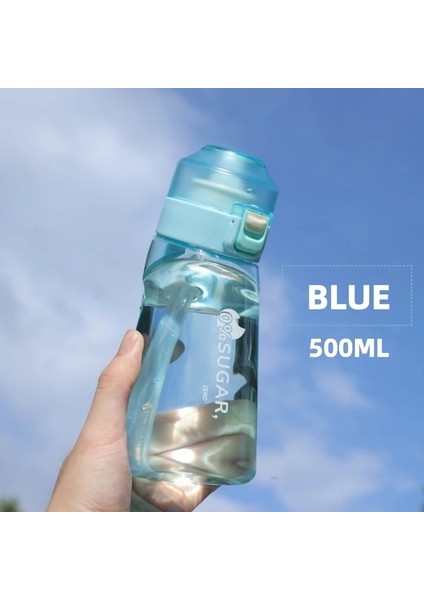500ML-MAVİ Şişe 1x Yeşil Üzüm 650ML Hava Aromalı 1/7 Aroma Kapsüllü Su Şişesi Vandens Butelis 0 Şeker 0 Kalori Bottiglia Içecek Şişesi Aromaları (Yurt Dışından)