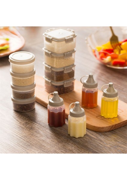 4 Adet 1 Adet Plastik Sos Sıkılabilir Şişe Mini Baharat Kutusu Salata Sosu Kapları Açık Taşınabilir Barbekü Baharat Kavanoz Mutfak Aracı (Yurt Dışından)
