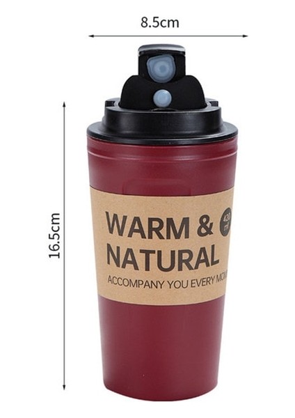 Kırmızı 420 ml Kahve Fincanı Süt Çay Basit Taşıma Bardağı Açık Eğlence Mühürlü Sızdırmaz Taşınabilir Kapaklı Bardak Xmas Hediyeleri 420 ml (Yurt Dışından)