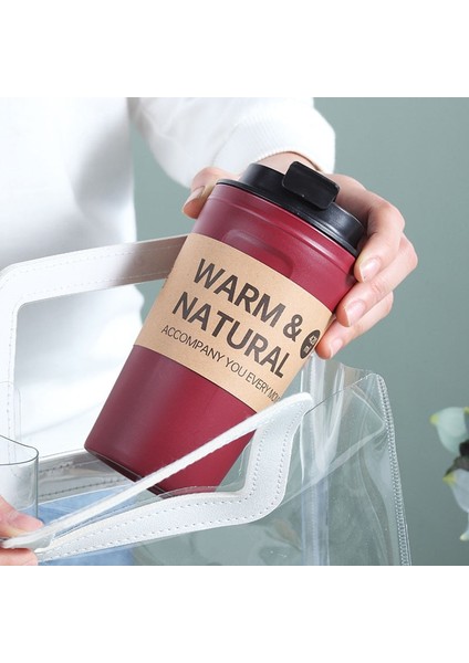Kırmızı 420 ml Kahve Fincanı Süt Çay Basit Taşıma Bardağı Açık Eğlence Mühürlü Sızdırmaz Taşınabilir Kapaklı Bardak Xmas Hediyeleri 420 ml (Yurt Dışından) indirimleri