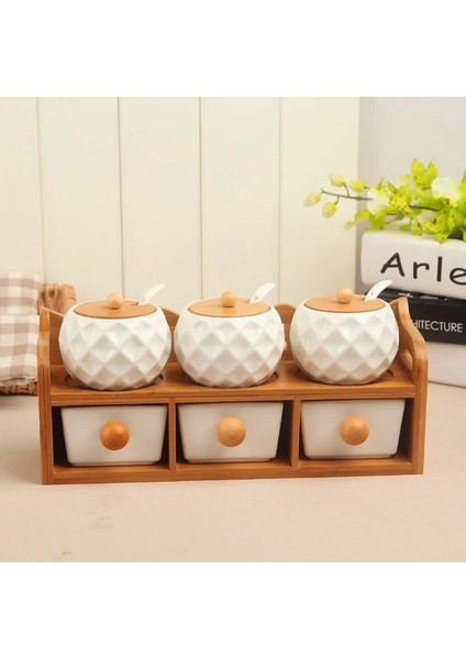 1 Adet Yaratıcı Seramik Baharat Kavanoz Kapaklı Ev Baharat Sıcak Sos Kutusu Tuz Şekerlik Soya Sosu Sirke Şişesi Kitchenaccessories (Yurt Dışından)