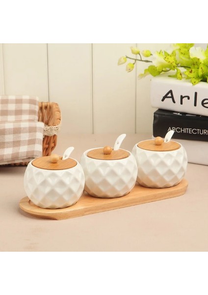 1 Adet Yaratıcı Seramik Baharat Kavanoz Kapaklı Ev Baharat Sıcak Sos Kutusu Tuz Şekerlik Soya Sosu Sirke Şişesi Kitchenaccessories (Yurt Dışından)