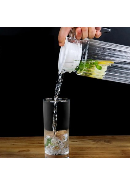 2 Adet 2 Adet Beyaz Cam Sıcak/soğuk Su Sürahi Kapak Gıda Sınıfı Plastik Anti-Toz Sızdırmaz Kapaklı Tıpalar Cam Bistro Sürahi (Yurt Dışından)