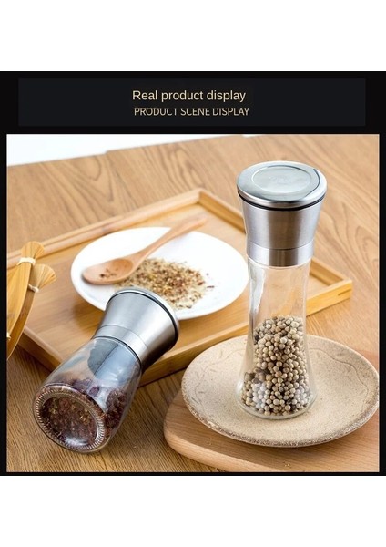 Kısa x 1 Fırçalanmış Paslanmaz Çelik Karabiber Değirmeni ve Tuz Değirmeni, 6 Oz Cam Uzun Gövde, 5 Derece Ayarlanabilir Seramik Rotor (Yurt Dışından) modelleri