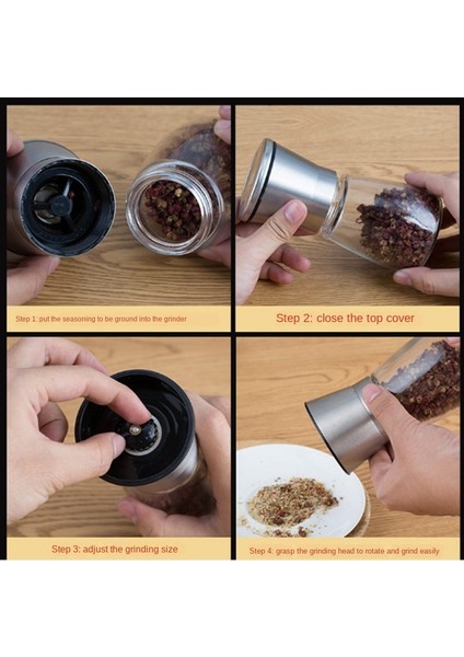 Kısa x 1 Fırçalanmış Paslanmaz Çelik Karabiber Değirmeni ve Tuz Değirmeni, 6 Oz Cam Uzun Gövde, 5 Derece Ayarlanabilir Seramik Rotor (Yurt Dışından) indirimleri