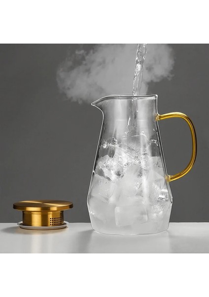 Amber Fincan 1400 ml Elmas Desen Cam Su Sürahisi Şeffaf Ev Sürahi Sıcak Soğuk Su Sürahi Isıya Dayanıklı Kahve Çaydanlık Kapaklı (Yurt Dışından) modelleri