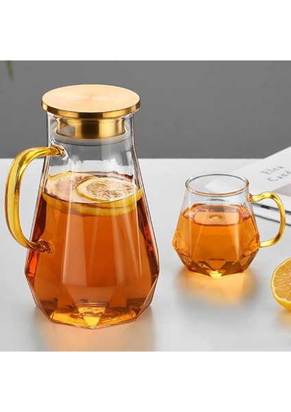 Amber Fincan 1400 ml Elmas Desen Cam Su Sürahisi Şeffaf Ev Sürahi Sıcak Soğuk Su Sürahi Isıya Dayanıklı Kahve Çaydanlık Kapaklı (Yurt Dışından) indirimleri
