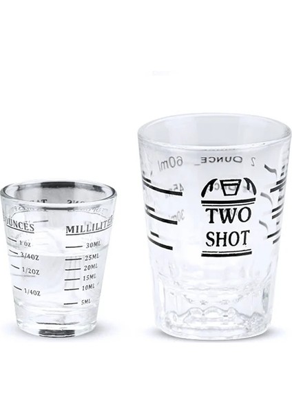 Kırmızı Ölçekli 60ML Ölçekli Espresso Kahve Onsu Kavurma Ölçme Bardağı Cam 60ML 35ML 45ML (Yurt Dışından)