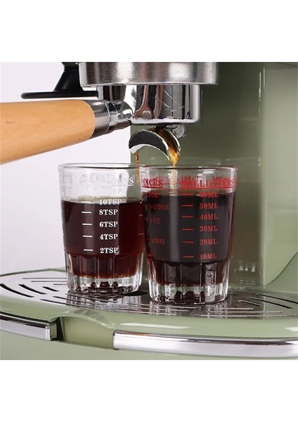 Kırmızı Ölçekli 60ML Ölçekli Espresso Kahve Onsu Kavurma Ölçme Bardağı Cam 60ML 35ML 45ML (Yurt Dışından)