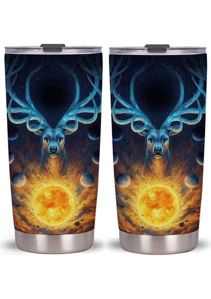 Stil 7 Son Moon Paslanmaz Çelik Kapaklı Bardak, 20 Oz Vakum Yalıtımlı Kahve Bardağı, Kadın Erkek Genç Için Ay Gizli Kahve Kupa Hediye (Yurt Dışından)