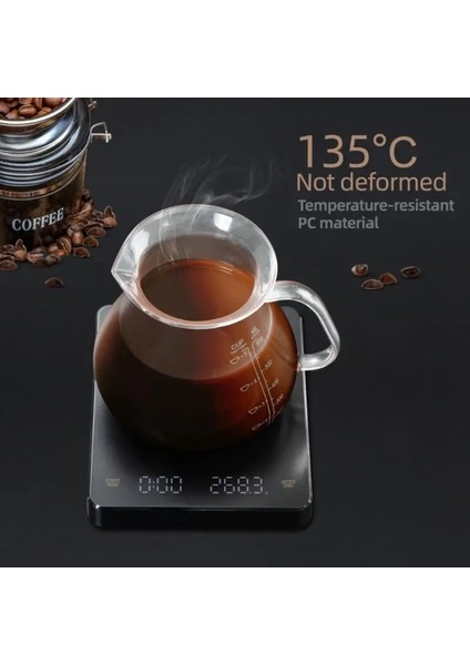 01 Siyah Ev LED Kahve Elektronik Terazi USB Şarj Kahve Terazisi Ekran Damla Kahve Ölçeği Mutfak Terazisi 3 Kg/0.1g (Yurt Dışından) fırsatları