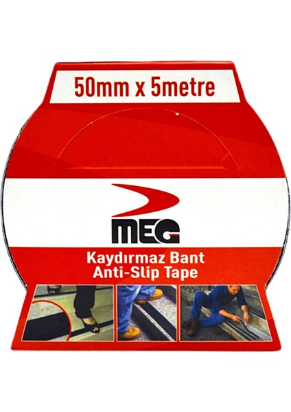 Gen - Of Ahşap Mermer Fayans Beton Merdiven Zemin Ayakkabı Kaydırmaz Bant 50 mm x 5 m 1 Adet