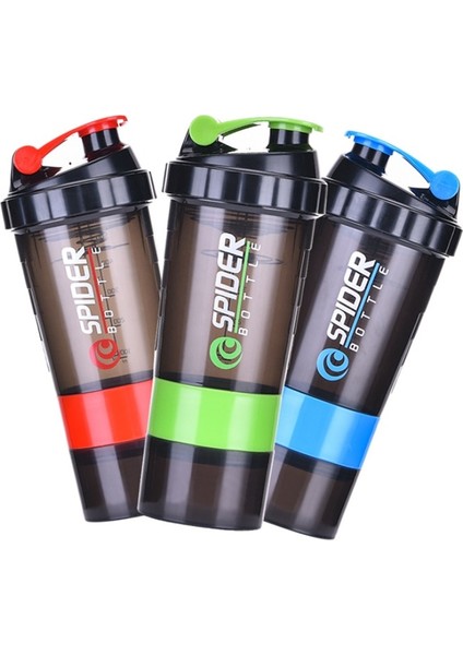 Mavi 550 ml Taşınabilir 3 Katmanlı Çalkalayıcı Şişe Protein Tozu Fincan Spor Spor Su Bardağı Su Şişeleri Çalkalayıcı Spor Protein Şişesi Bpa 550 ml (Yurt Dışından)