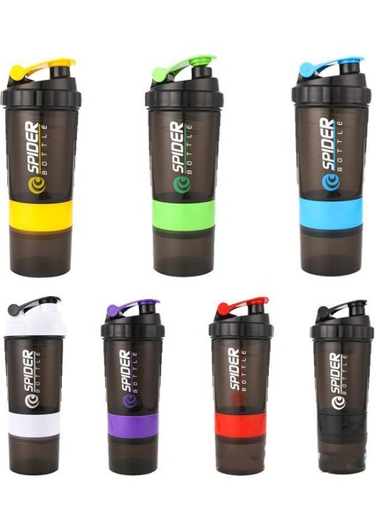 Mavi 550 ml Taşınabilir 3 Katmanlı Çalkalayıcı Şişe Protein Tozu Fincan Spor Spor Su Bardağı Su Şişeleri Çalkalayıcı Spor Protein Şişesi Bpa 550 ml (Yurt Dışından)