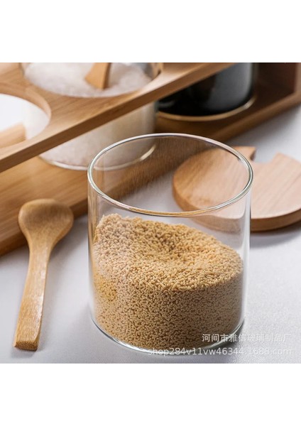 Kaşıkla Cam Kavanoz Modern Mutfak Baharat Kavanoz Ev Cam Baharat Şişesi Tuzluk Gıda Dağıtıcı Cam Konteyner Kutusu Biber Biber Pot (Yurt Dışından) fırsatları