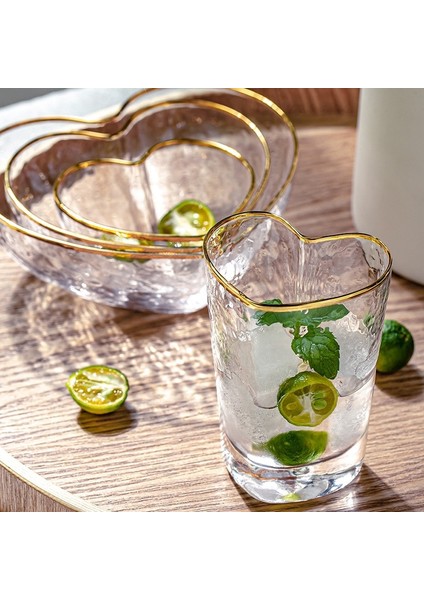 Stil 3 Solmuş Altın Boyalı Şeffaf Cam Kase, Çekiç Göz Desenli Meyve Salatası Kasesi Şeftali Kalp Kuş Yuvası Yüz Maskesi Kase C (Yurt Dışından) fırsatları
