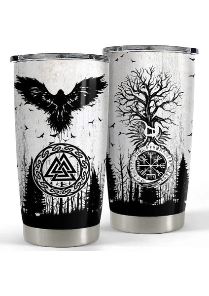Stil 5 Viking Kurt Tarzı Paslanmaz Çelik Bardak 20OZ - Kapaklı Bardak Erkekler ve Kadınlar Için Çift Duvar Vakum Hediyesi Yıldönümü Doğum Günü (Yurt Dışından) fiyatları