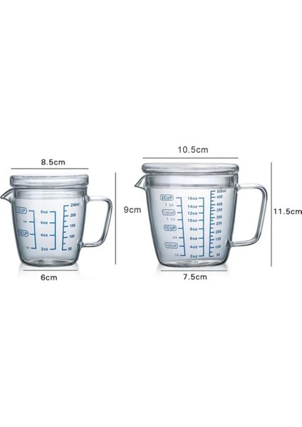 500 ml Uygun Su Kupa Güvenli Ölçüm Kabı Mezun Şeffaf Ölçekli Tasarım Isıya Dayanıklı Ölçüm Kabı (Yurt Dışından)