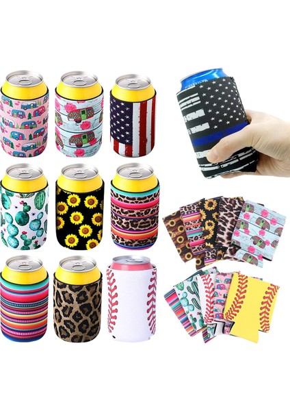 4 Adet Stil E 4 Adet Neopren Kutu Kollu Içecek Soğutucu Tropikal Yaz Cola Soda Bira Yeniden Kullanılabilir Kutular Düğün Doğum Günü Plaj Partileri Için Kapakları (Yurt Dışından)