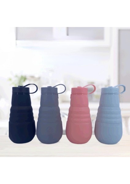 Koyu Mavi 500 ml Vaso Plegable Silikon Katlanır Bardak Seyahat Spor Su Şişesi Termos Silikon Şişe Tazas De Café Katlanabilir Bardak (Yurt Dışından) modelleri