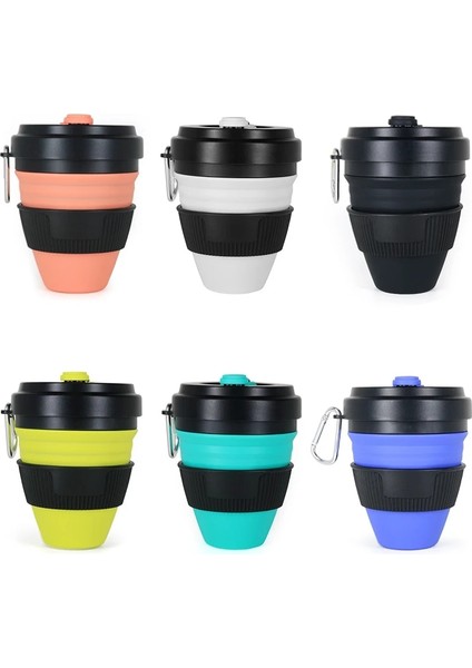 Whiteteal 450ML 16OZ 450ML Katlanır Silikon Bardak Kupalar Katlanabilir Silika Kahve Fincanı Saman Kapaklı Taşınabilir Silikon Teleskopik Içme Seyahat Siyah (Yurt Dışından) fiyatları