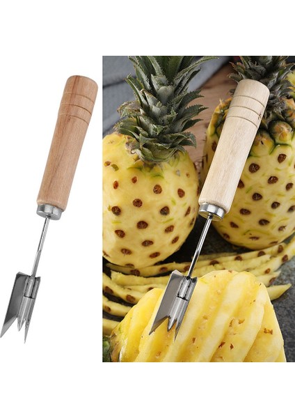 Ananas Soyucu Keskin Ağız Paslanmaz Çelik Ananas Klip Ananas Bıçağı Ananas Kürek Çatal Ananas Soyma Spiral Kesici (Yurt Dışından)