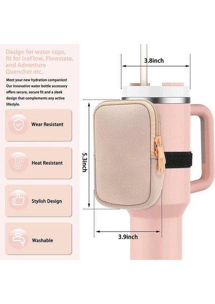Turuncu Neopren Su Şişesi Kılıfı Stanely Tumbler Için Katı Leopar Rengi 20OZ 30OZ 40OZ Kupalar Bardaklar Kart Anahtarı Için Ayarlanabilir Askı ile (Yurt Dışından)
