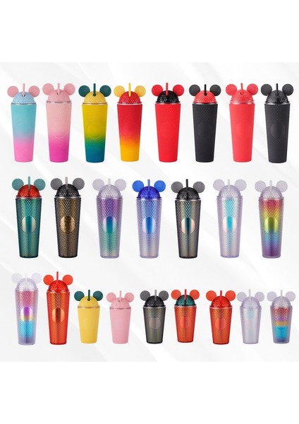 Pembe 24OZ Romantizmin Başlangıcı 24OZ Çivili Bardak Degrade Çift Duvar Plastik Soğuk Bardak Için Yeni Renk (Yurt Dışından) modelleri