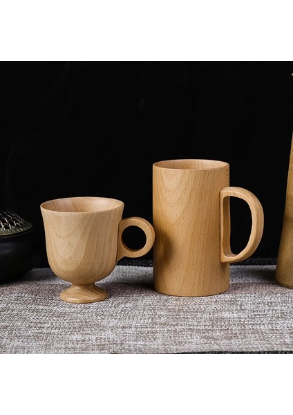 Tip 02 Ahşap Bira Süt Fincan Kayın Kahve Kupa Masif Ahşap Saplı Kupa Japon Yaratıcı Su Bardağı Ev Mutfak Bar Drinkware Sıcak (Yurt Dışından) fırsatları