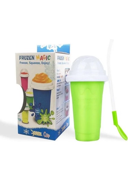 Yeşil Ev Yapımı Silikon Dondurma Makinesi Smoothie Kupası Sıkma Sıvı Süt Kupası Hızlı Dondurma Kichen Silikon Dondurma Makinesi Dondurulmuş Sihirli (Yurt Dışından)