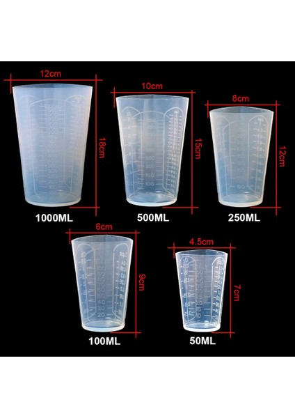 250ML 50ML-1000ML Silikon Üçgen Mezun Ölçüm Kabı Sıvı Konteyner Epoksi Reçine Yapma Araçları Aksesuarları Silikon Kalıplar (Yurt Dışından)