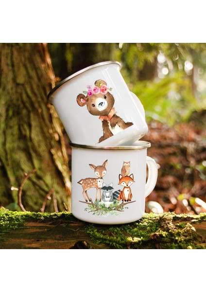 XH1687-A015WH-8 360 ml Sevimli Hayvan At Geyik Baskı Kupalar Yaratıcı Içecek Kahve Süt Bardak Kawaii Çocuklar Hayvan Tema Parti Suyu Emaye Kupa Çocuk Için Hediye (Yurt Dışından) fırsatları