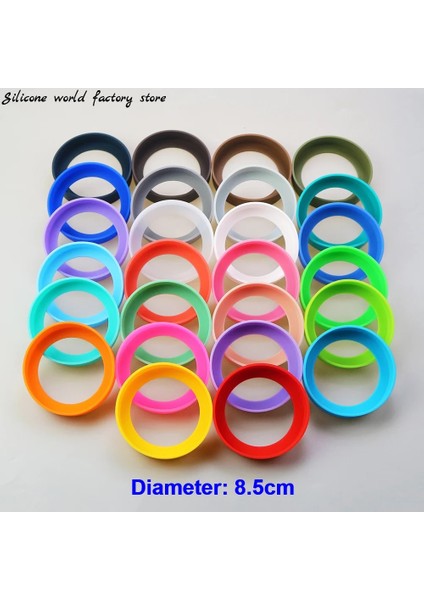 Şeffaf 28 Renk 8.5 cm Silikon Bardak Alt Koruyucu Kapak Bardak Tutucu Bardak Alt Kapak 85 mm Termos Bardak Tabanı Koruyucu Kılıf (Yurt Dışından)