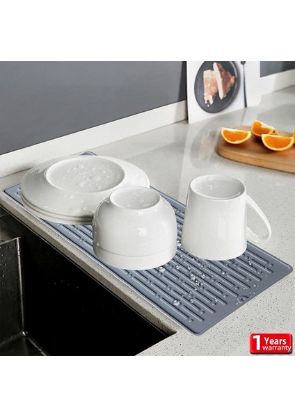 Üflemeli 30X15 cm Emici Sofra Paspaslar Bulaşık Kurutma Mat Drenaj Pedi Isıya Dayanıklı Tezgah Üstü Mat Kaymaz Drenaj Placemat Mutfak Aksesuarları (Yurt Dışından)