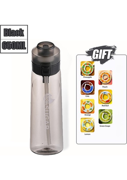 650ML-SIYAH 7 Kapsül Gösterildiği Gibi Spor Hava Su Şişesi Tristan 650ML Başlangıç Seti Aroma Kapsüllü Içme Şişeleri Tatlandırıcı Kokulu 0 Şeker 0 Kalori (Yurt Dışından)