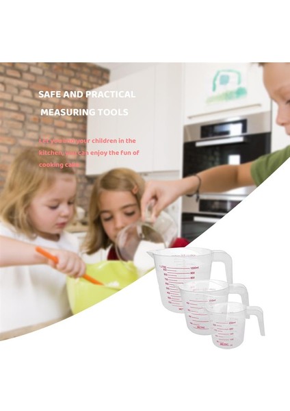 Şeffaf 250ML 250ML 500ML 1000ML Ucu Ağız Plastik Şeffaf Saplı Sürahi Bardak Ölçme Mezun Pişirme Mutfak Aracı Pişirme Araçları (Yurt Dışından)