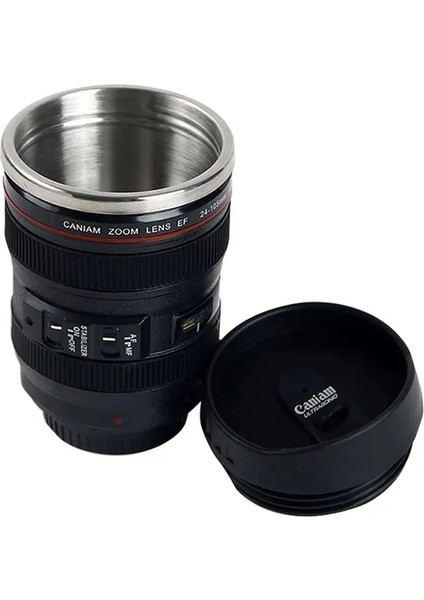 Siyah 01 Kutu Yok 301-400ML Paslanmaz Çelik Kamera EF24-105MM Kahve Lens Kupa Beyaz Siyah Kahve Kupaları Yaratıcı Hediye Kahve Fincanları Canecas Tazas Vaso Caf (Yurt Dışından)