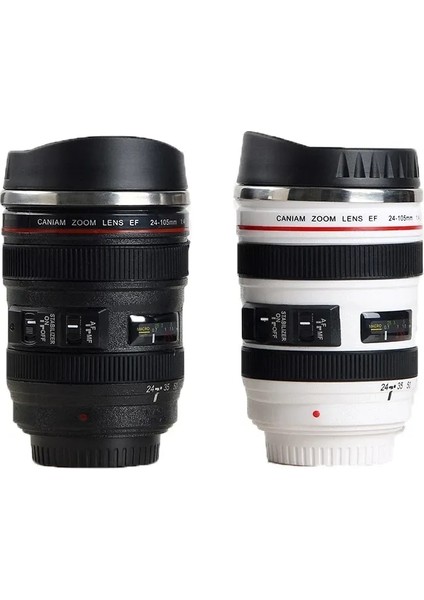 Siyah 01 Kutu Yok 301-400ML Paslanmaz Çelik Kamera EF24-105MM Kahve Lens Kupa Beyaz Siyah Kahve Kupaları Yaratıcı Hediye Kahve Fincanları Canecas Tazas Vaso Caf (Yurt Dışından) fiyatları
