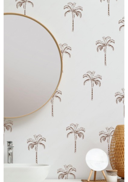 Palmiye Ağacı Şeffaf Uygulaması Kolay Duvar Cam Sticker Seti