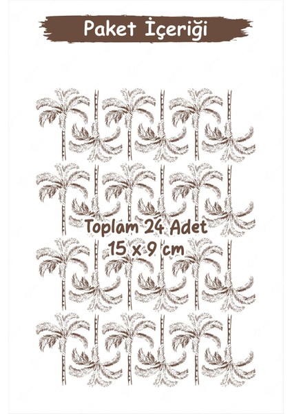 Palmiye Ağacı Şeffaf Uygulaması Kolay Duvar Cam Sticker Seti modelleri