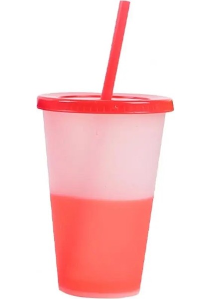 Gri 480 ml Su Tumbler Yaratıcı Yeniden Kullanılabilir Kahve Kupa Kavrama Renk Değiştirme Kapaklı Plastik Bardak Drinkware (Yurt Dışından)