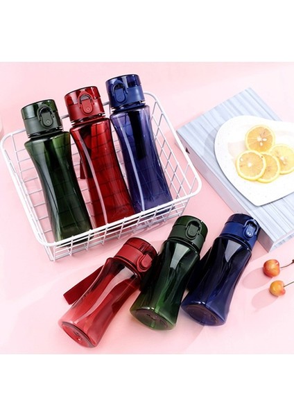 Mavi 400 ml F63A Spor Su Şişeleri Spor Salonu Sızdırmaz Damla Geçirmez Taşınabilir Shaker Kupa Açık Seyahat Su Isıtıcısı Plastik Içecek Bardağı Açık Yürüyüş (Yurt Dışından)