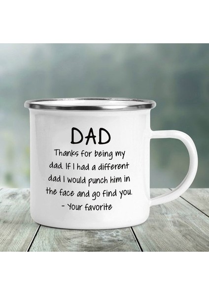 XH3373-A015WH-8 360ML En Iyi Baba Baskı Komik Emaye Yaratıcı Kahve Fincanları Kamp Kupalar Kolu Drinkware Tatil Kupa Erkekler Için En Iyi Babalar Günü Hediyeleri (Yurt Dışından)