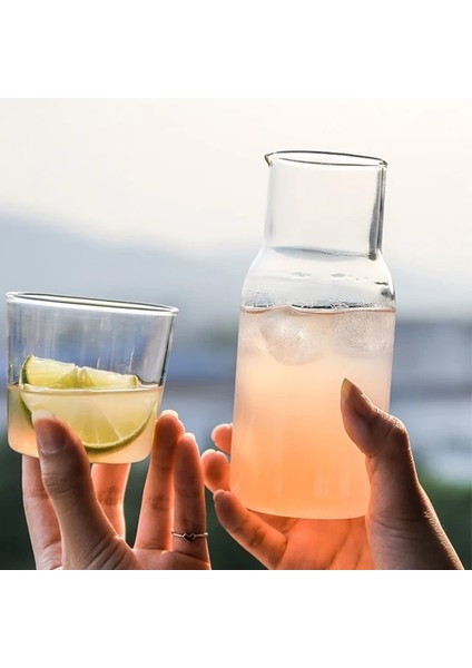 Clear S 401-500ML Cam Su Şişesi Seti Cam Bardak Drinkware Başucu Sürahi Tumbler Gözlüklü Içme Sürahi Sütlü Içecek Çay Için (Yurt Dışından)