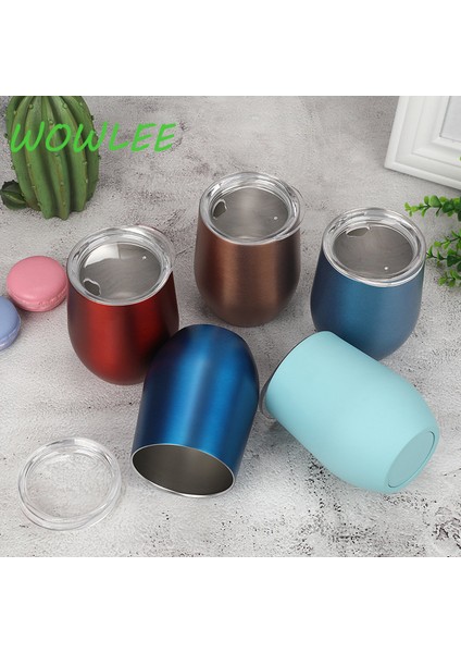 C 12OZ 12OZ Paslanmaz Çelik Şarap Tumbler Mühürlü Kapaklı Vakum Termo Bira Kupa Bardak Şampanya Parti Nedime Mezuniyet Hediyesi (Yurt Dışından)