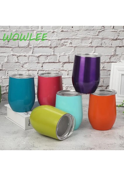 C 12OZ 12OZ Paslanmaz Çelik Şarap Tumbler Mühürlü Kapaklı Vakum Termo Bira Kupa Bardak Şampanya Parti Nedime Mezuniyet Hediyesi (Yurt Dışından)